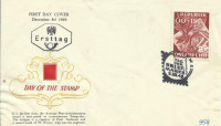 FDC: Nr: 0958 3.12.1949 Tag der Briefmarke auf Schmuck Kuvert Seidenpapier !