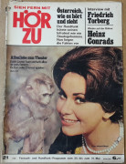 Hörzu Österreich 1968 / 21: Edith Leyrer mit Affen Cover / Heinz Conrads, Österreichischer Rundfunk, John Gabriel Borkman Henrik Ibsen, Mecki usw....