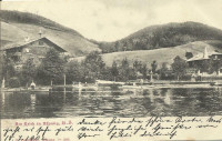 NÖ: Gruß aus Aspang am Teich 1902 mit Villen und Booten