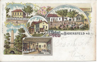 NÖ: Gruß aus Hadersfeld NÖ. Litho 1900 Alois Aigner Gastwirtschaft