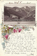 Salzburg: Gruß aus Zell am See Litho 1896 Herrliche Blumen Schmuck Karte ( Correspondenz Tittel Komponist )