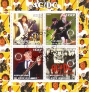 De Cote d´ivoire 2003:  AC / DC Block mit Sonderstempel,