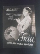 1613: Die Frau, von der man spricht ( Viktor Janson ) Mady Christlans, Szöke Szakall, Hans Stüwe, Ernst Dernburg, Alex Sascha, Lilian Ellis, Otto Wallburg, Carl Götz, Frank Günther, Kitty Meinhardt, Harry Nestor