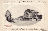 NÖ: Gruß aus Haugsdorf 1912 Amtsgebäude ( Prägekarte ! )