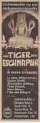 Der Tiger von Eschnapur ( Richard Eichberg )  La Jana, Kitty Jantzen, Gustav Diessl, Theo Lingen,  KV