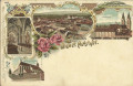 NÖ: Gruß aus Wiener Neustadt Litho 1898 Südl. Teil, Neukloster Kirche usw